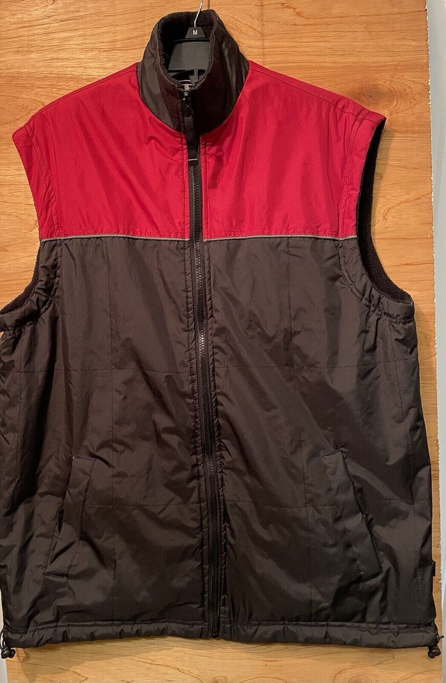 PF Pacific Flyer Vest Zippered Men's Size M Black Red Fleece Lined